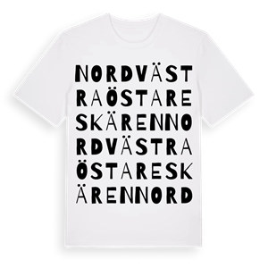 Nordvästra Östareskären ordlek t-shirt – ekologisk bomull t-shirt från Pinshirt