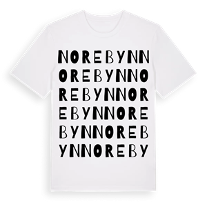 Norebyn ordlek t-shirt – ekologisk bomull t-shirt från PinShirt