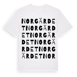 Norgärdet ordlek t-shirt – ekologisk bomull t-shirt från Pinshirt