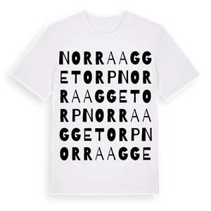 Norra Aggetorp ordlek t-shirt – ekologisk bomull t-shirt från Pinshirt