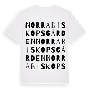 Norra Biskopsgården ordlek t-shirt – ekologisk bomull t-shirt från Pinshirt