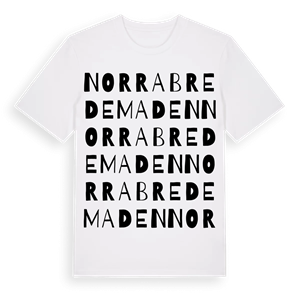 Norra Bredemaden ordlek t-shirt – ekologisk bomull t-shirt från Pinshirt