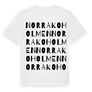 Norra Koholmen ordlek t-shirt – ekologisk bomull t-shirt från Pinshirt