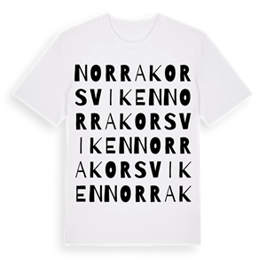 Norra Korsviken ordlek t-shirt – ekologisk bomull t-shirt från Pinshirt