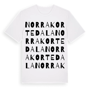 Norra Kortedala ordlek t-shirt – ekologisk bomull t-shirt från Pinshirt