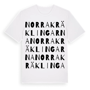Norra Kräklingarna ordlek t-shirt – ekologisk bomull t-shirt från Pinshirt