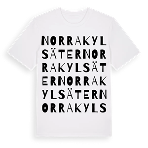 Norra Kylsäter ordlek t-shirt – ekologisk bomull t-shirt från Pinshirt