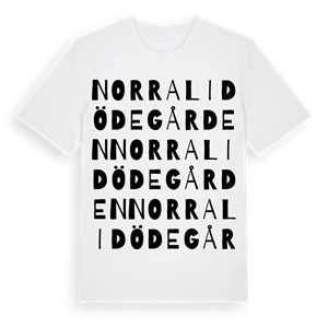 Norra Lidödegården ordlek t-shirt – ekologisk bomull t-shirt från Pinshirt