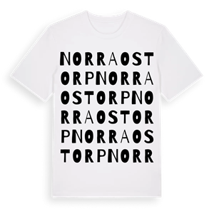 Norra Ostorp ordlek t-shirt – ekologisk bomull t-shirt från Pinshirt