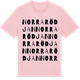 Pink Cotton t-shirt med Norra Rödjan ordlek t-shirt