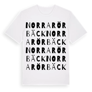 Norra Rörbäck ordlek t-shirt – ekologisk bomull t-shirt från Pinshirt