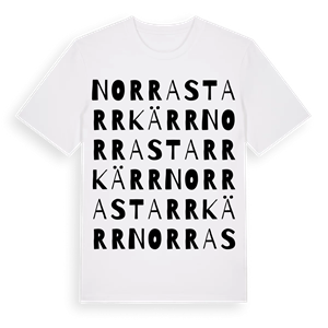 Norra Starrkärr ordlek t-shirt – ekologisk bomull t-shirt från Pinshirt