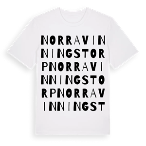 Norra Vinningstorp ordlek t-shirt – ekologisk bomull t-shirt från Pinshirt