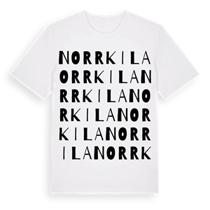 Norrkila ordlek t-shirt – ekologisk bomull t-shirt från Pinshirt
