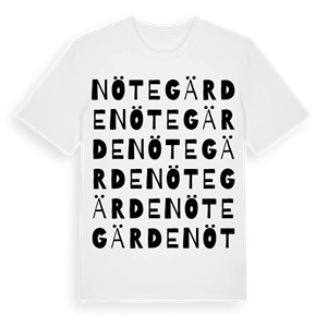 Nötegärde ordlek t-shirt – ekologisk bomull t-shirt från Pinshirt