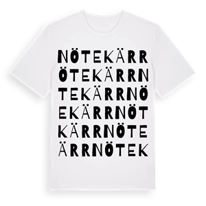 Nötekärr ordlek t-shirt – ekologisk bomull t-shirt från Pinshirt