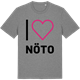 Mid Heather Gray t-shirt med Jag älskar Nöto t-shirt stort tryck