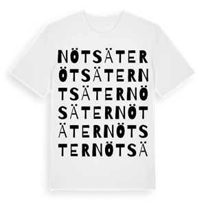 Nötsäter ordlek t-shirt – ekologisk bomull t-shirt från Pinshirt