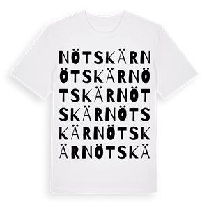 Nötskär ordlek t-shirt – ekologisk bomull t-shirt från Pinshirt