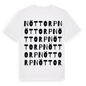 Nöttorp ordlek t-shirt – ekologisk bomull t-shirt från Pinshirt