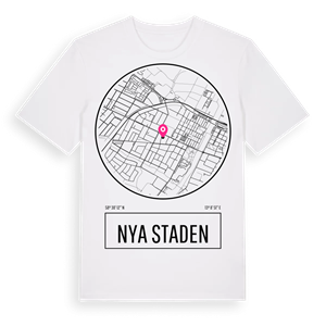 Nya staden t-shirt – ekologisk bomull t-shirt från Pinshirt