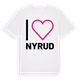 White t-shirt med Jag älskar Nyrud t-shirt stort tryck