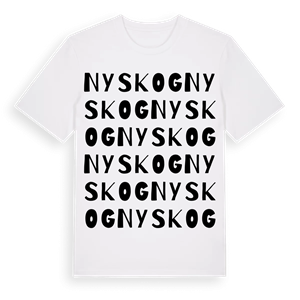 Nyskog ordlek t-shirt – ekologisk bomull t-shirt från Pinshirt