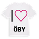 White t-shirt med Jag älskar Öby t-shirt stort tryck