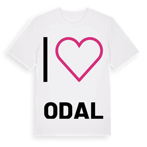Jag älskar Odal t-shirt stort tryck – ekologisk bomull t-shirt från Pinshirt