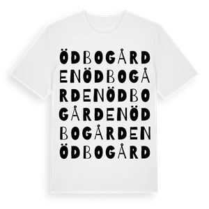 Ödbogården ordlek t-shirt – ekologisk bomull t-shirt från Pinshirt