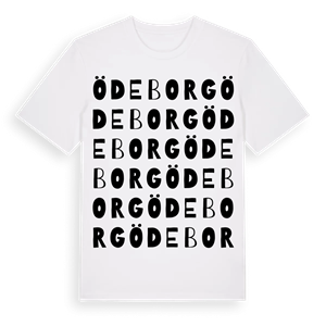 Ödeborg ordlek t-shirt – ekologisk bomull t-shirt från Pinshirt