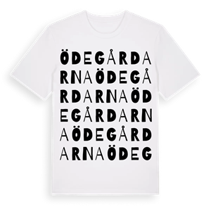 Ödegårdarna ordlek t-shirt – ekologisk bomull t-shirt från Pinshirt