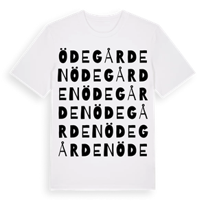 Ödegården ordlek t-shirt – ekologisk bomull t-shirt från PinShirt