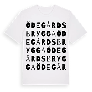 Ödegårds brygga ordlek t-shirt – ekologisk bomull t-shirt från Pinshirt