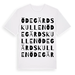 Ödegärdskullen ordlek t-shirt – ekologisk bomull t-shirt från Pinshirt