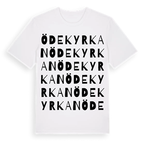 Ödekyrkan ordlek t-shirt – ekologisk bomull t-shirt från Pinshirt