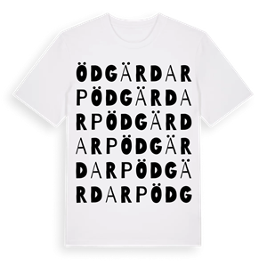 Ödgärdarp ordlek t-shirt – ekologisk bomull t-shirt från Pinshirt