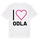 White t-shirt med Jag älskar Odla t-shirt stort tryck