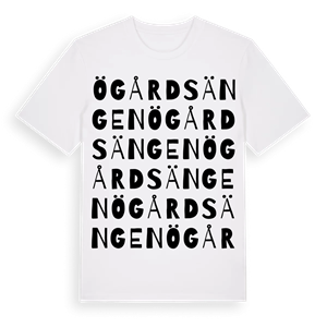 Ögårdsängen ordlek t-shirt – ekologisk bomull t-shirt från Pinshirt
