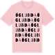 Pink Cotton t-shirt med Öglunda ordlek t-shirt