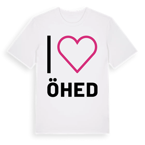 Jag älskar Öhed t-shirt stort tryck – ekologisk bomull t-shirt från Pinshirt