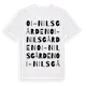 White t-shirt med Oi-Nilsgården ordlek t-shirt