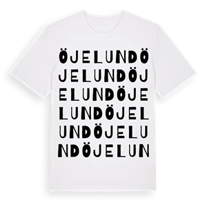 Öjelund ordlek t-shirt – ekologisk bomull t-shirt från Pinshirt