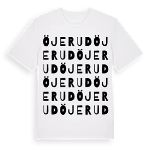 Öjerud ordlek t-shirt – ekologisk bomull t-shirt från Pinshirt