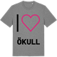 Mid Heather Gray t-shirt med Jag älskar Ökull t-shirt stort tryck