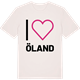 Vintage White t-shirt med Jag älskar Öland t-shirt stort tryck