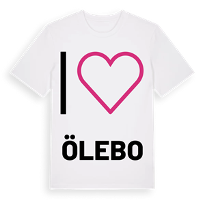Jag älskar Ölebo t-shirt stort tryck – ekologisk bomull t-shirt från Pinshirt