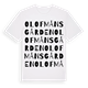 White t-shirt med Olof Månsgården ordlek t-shirt