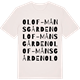 Vintage White t-shirt med Olof-Månsgården ordlek t-shirt