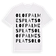 White t-shirt med Olof Palmes Plats ordlek t-shirt